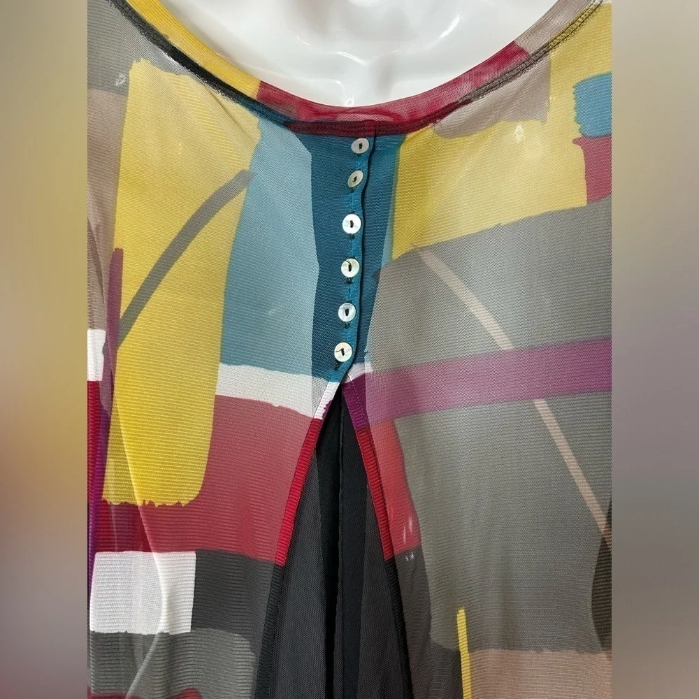 Ali Miles Womens Artsy Sheer Tunic Top Size
L Multicolor Flowy Layer - Picture 4 of 12